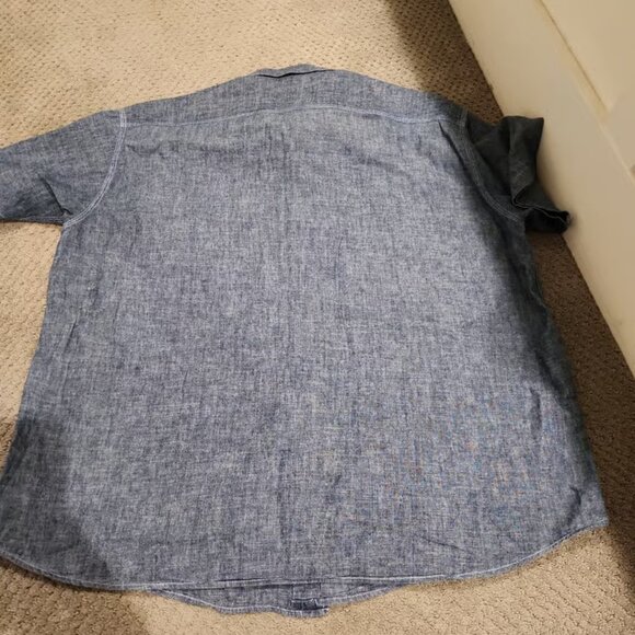 NEW Orvis Shirt Mens XXL Blue Chambray Hemp Organic Cotton Button Up Outdoor - Picture 7 of 9